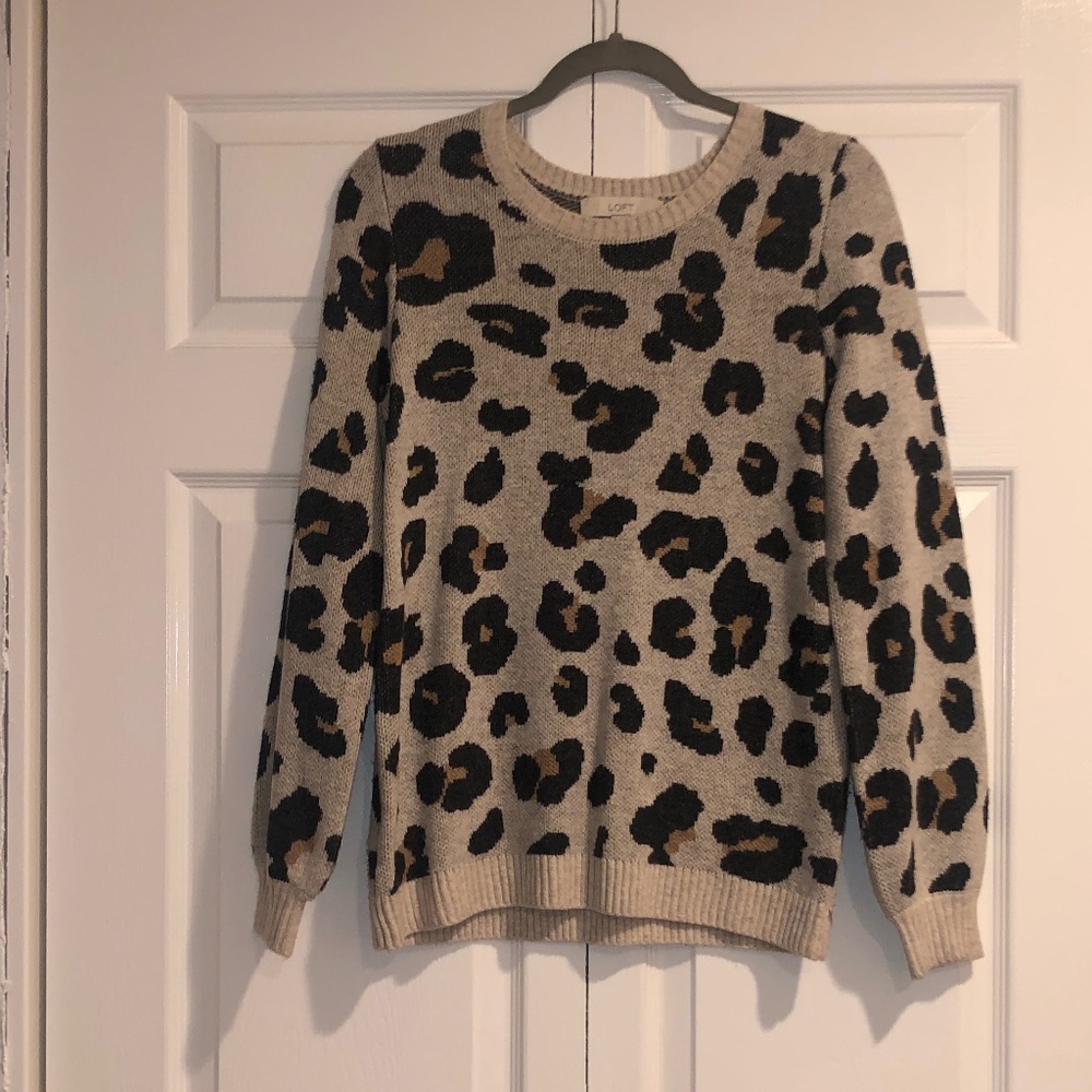 Loft Leopard Jacquard Sweater